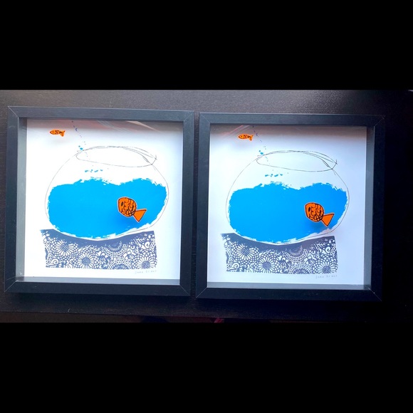 IKEA Olunda black frames fishbowls - 2pc - Picture 1 of 4
